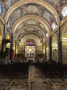 Baroque interior of the Co-Cathedral of St. John